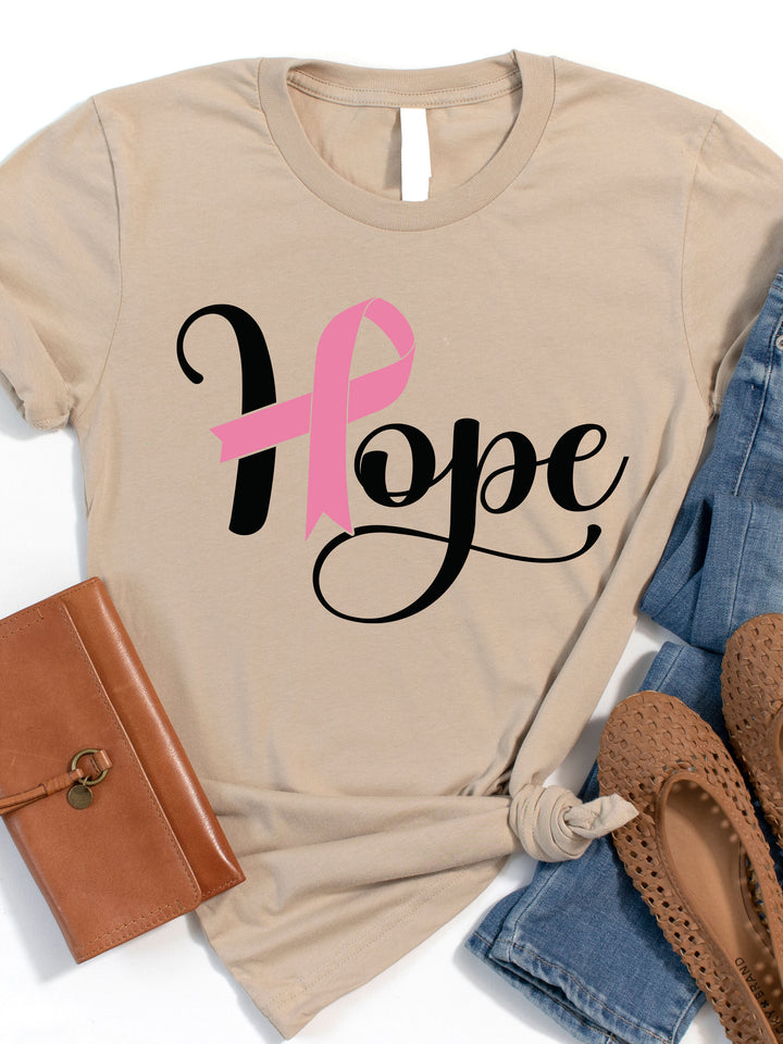 Hope Pink Ribbon Graphic Tee