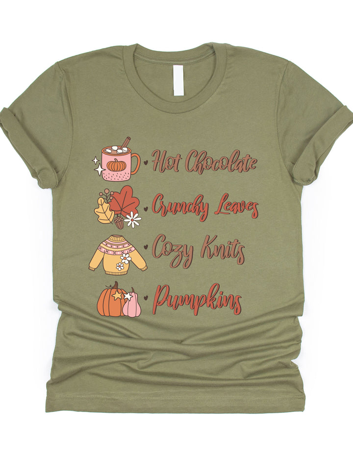 Hot Chocolate Crunchy Leaves Graphic Tee