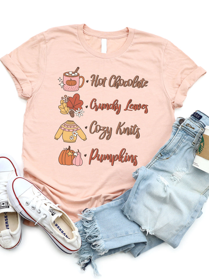 Hot Chocolate Crunchy Leaves Graphic Tee