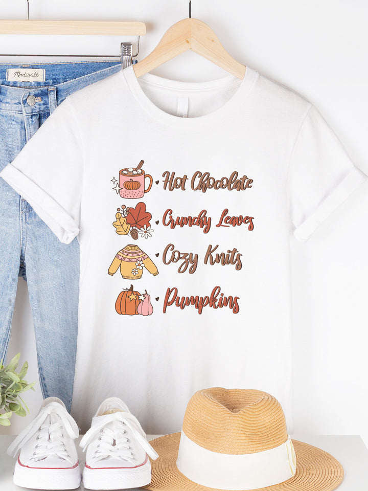 Hot Chocolate Crunchy Leaves Graphic Tee