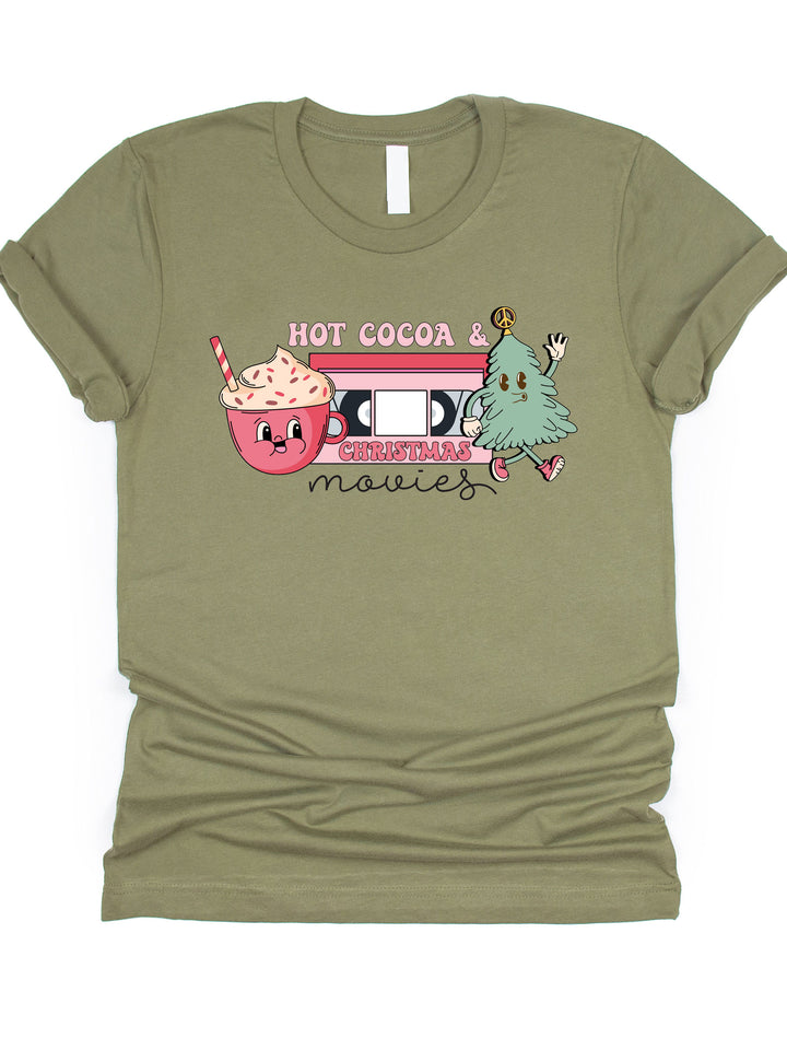 Cute Hot Cocoa & Xmas Movies Graphic Tee