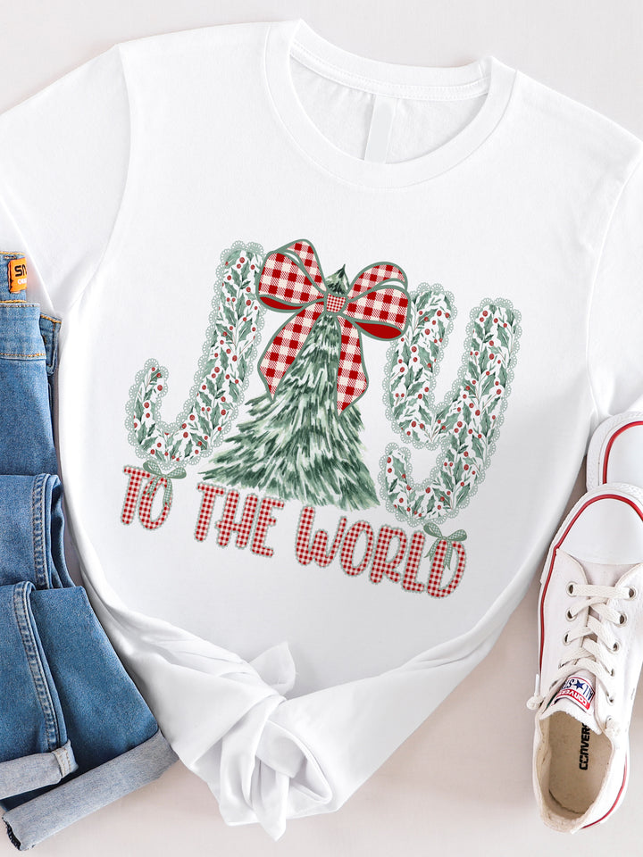 Patterned Joy to the World Graphic Tee