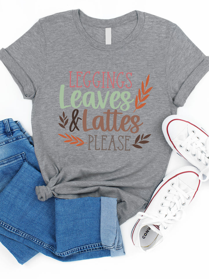 Leggings, Leaves & Lattes Please Graphic Tee