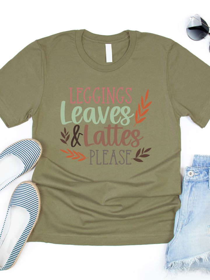 Leggings, Leaves & Lattes Please Graphic Tee