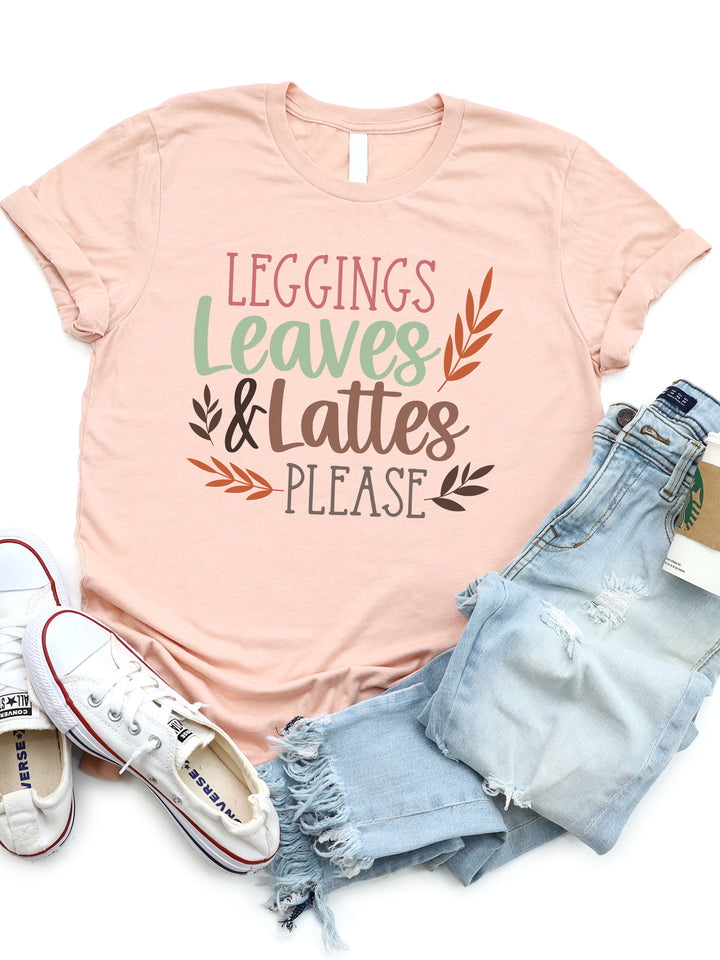 Leggings, Leaves & Lattes Please Graphic Tee