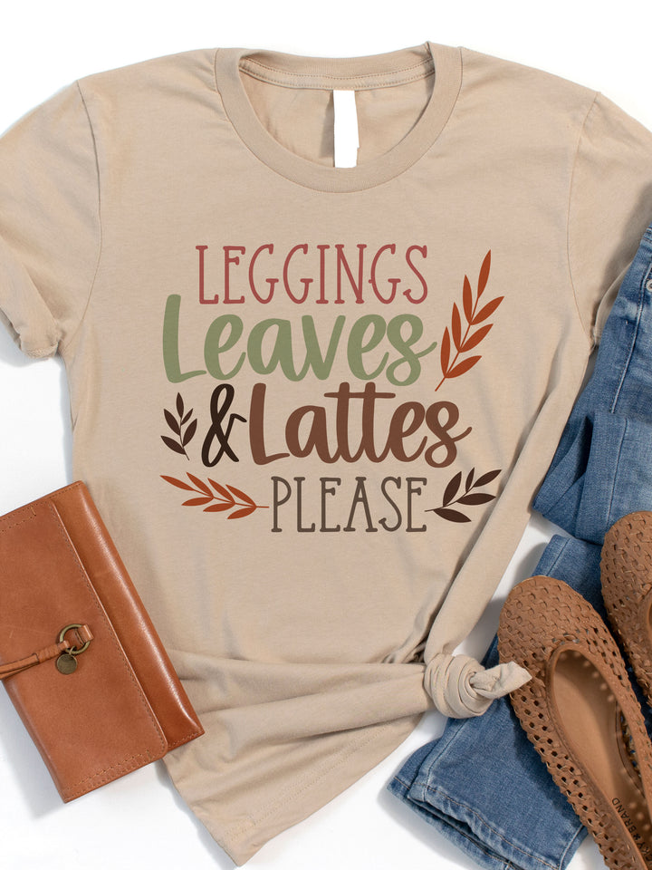 Leggings, Leaves & Lattes Please Graphic Tee
