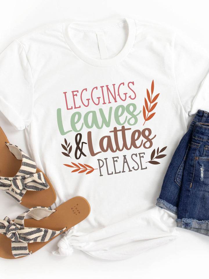 Leggings, Leaves & Lattes Please Graphic Tee