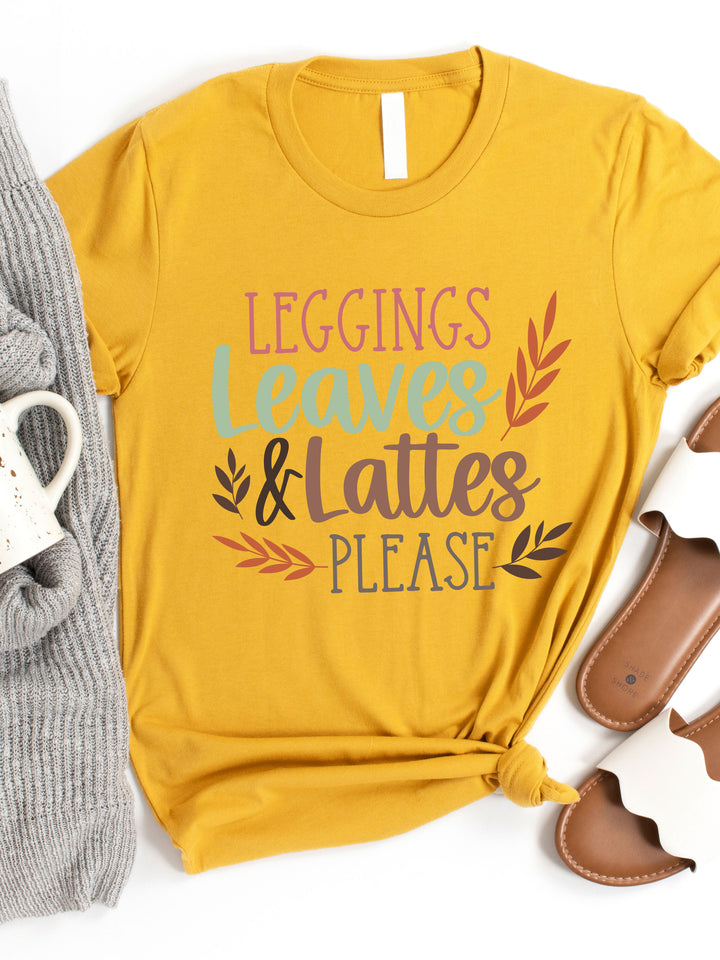 Leggings, Leaves & Lattes Please Graphic Tee