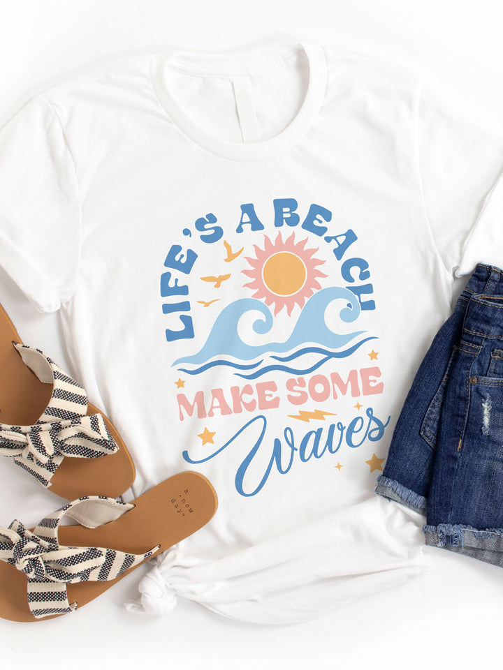 Life's a Beach Make Some Waves Graphic Tee