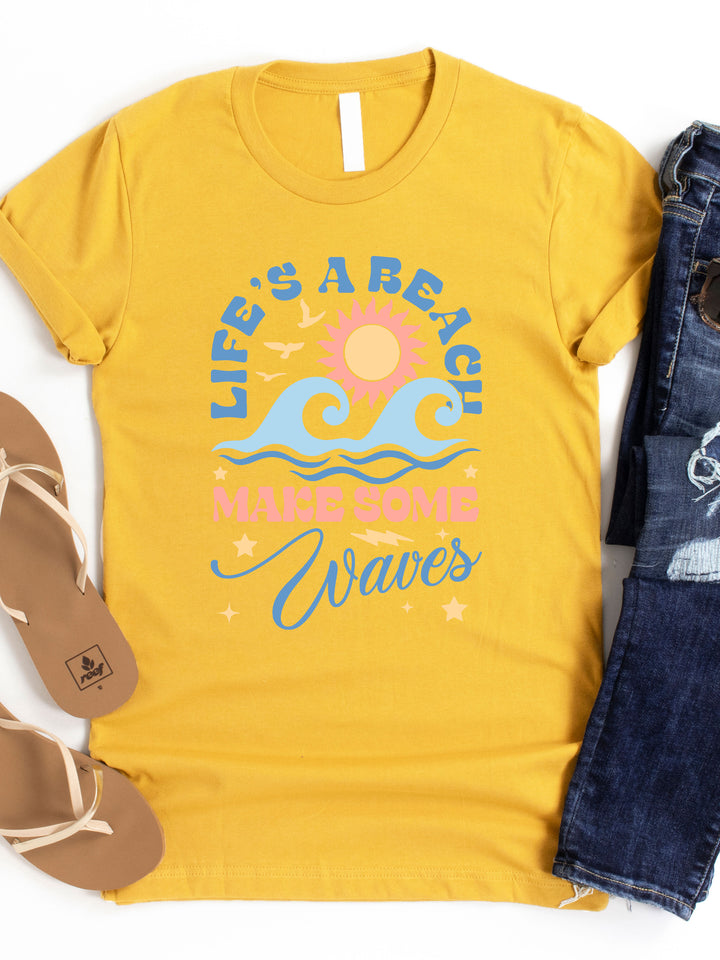 Life's a Beach Make Some Waves Graphic Tee