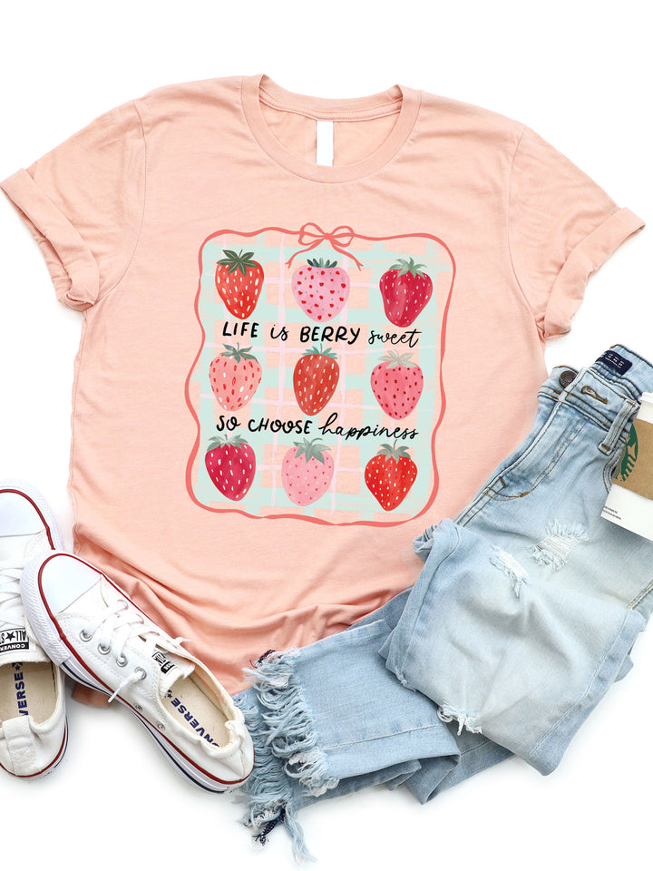 Life is Berry Sweet Strawberry Graphic Tee