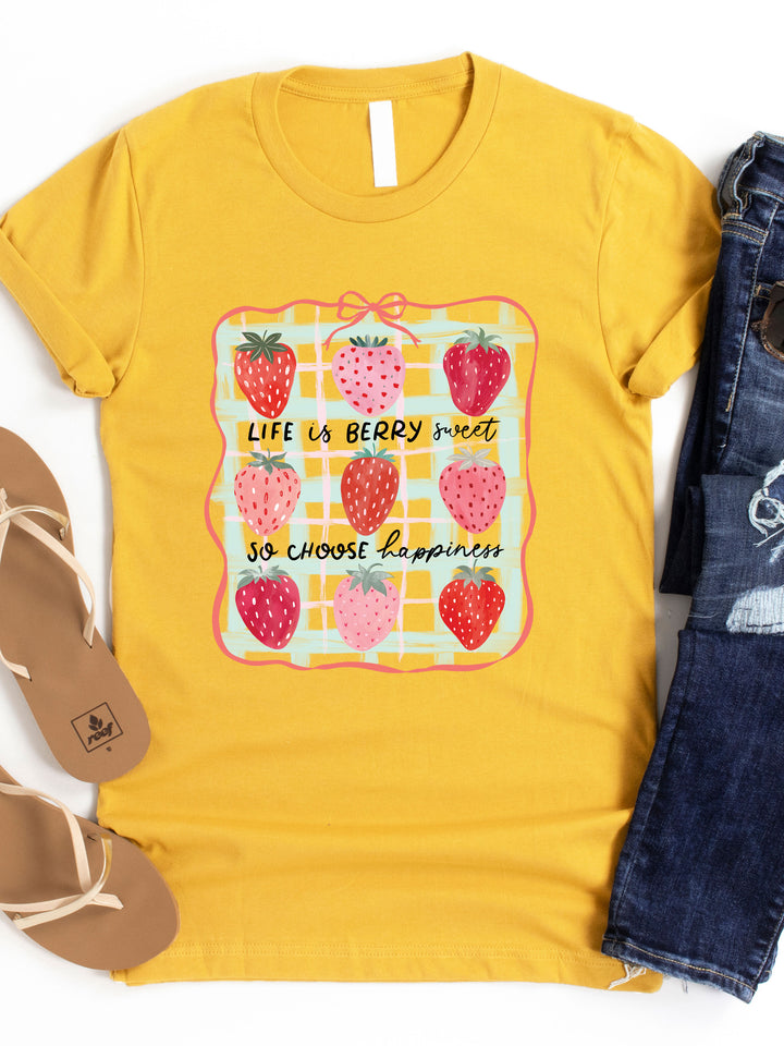 Life is Berry Sweet Strawberry Graphic Tee