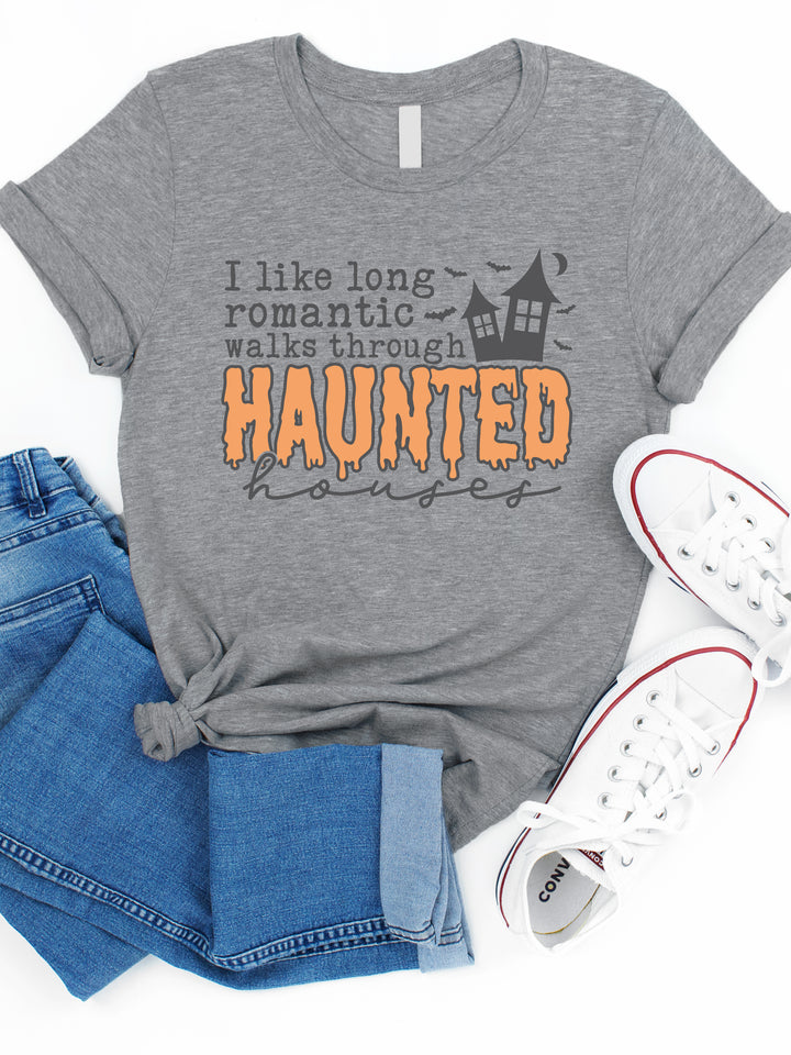 Long Romantic Walks Through Haunted Houses Graphic Tee