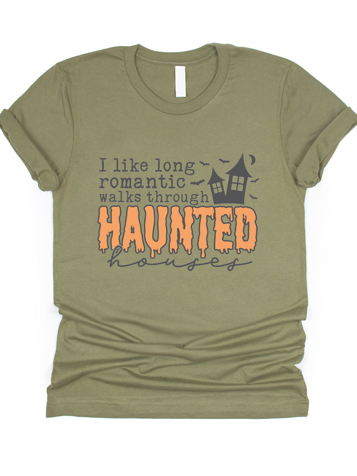 Long Romantic Walks Through Haunted Houses Graphic Tee