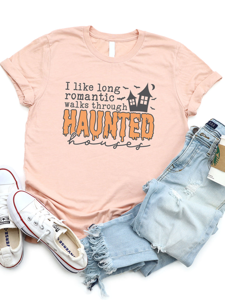 Long Romantic Walks Through Haunted Houses Graphic Tee