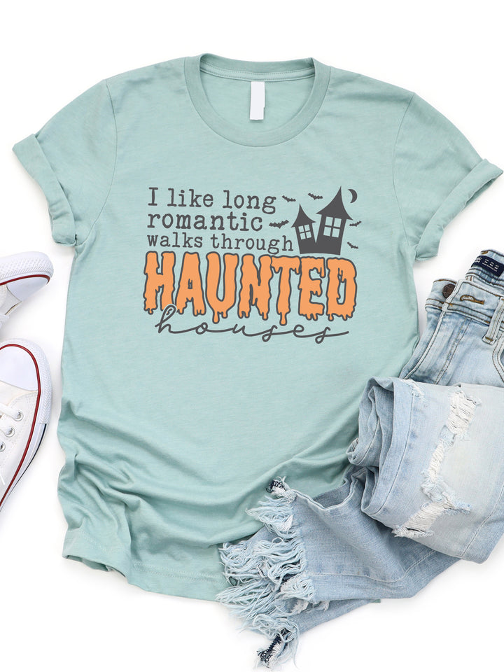 Long Romantic Walks Through Haunted Houses Graphic Tee
