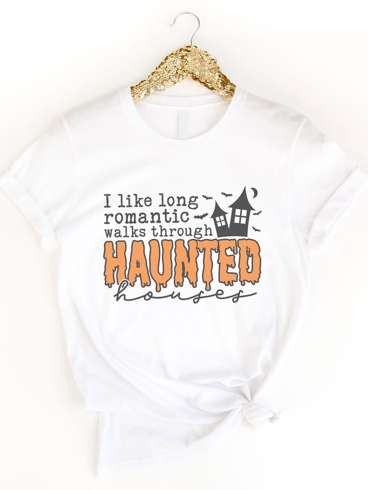 Long Romantic Walks Through Haunted Houses Graphic Tee