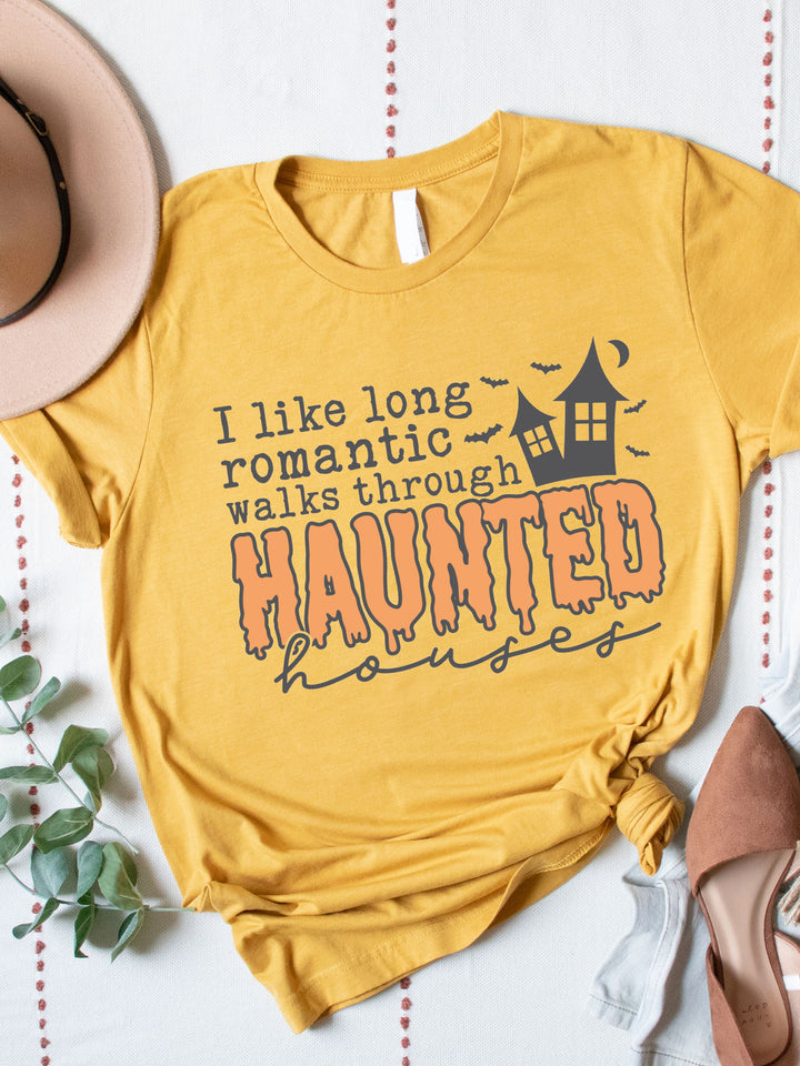 Long Romantic Walks Through Haunted Houses Graphic Tee