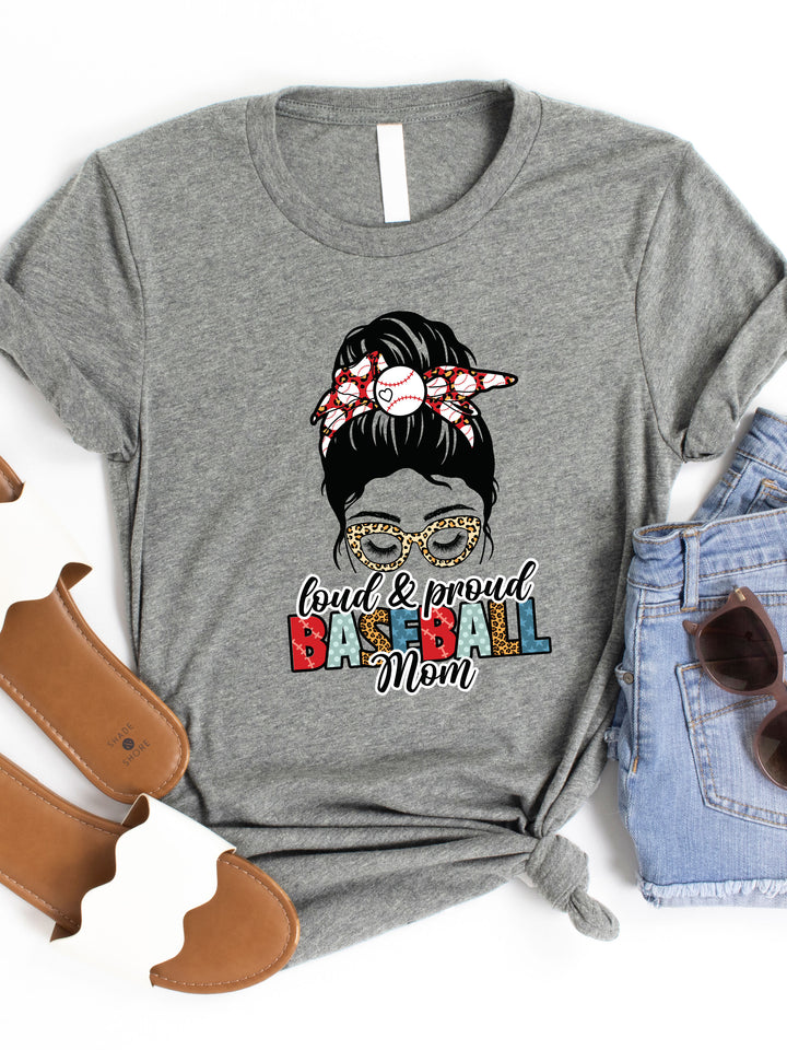 Loud Proud Baseball Mom Graphic Tee