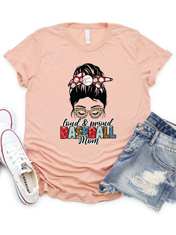 Loud Proud Baseball Mom Graphic Tee