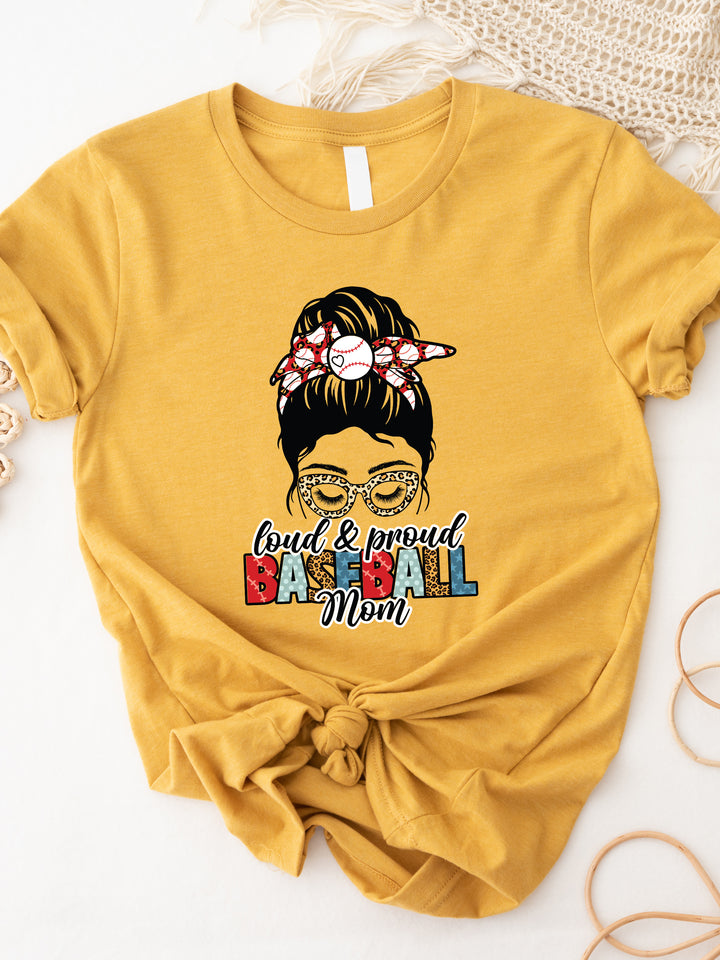 Loud Proud Baseball Mom Graphic Tee