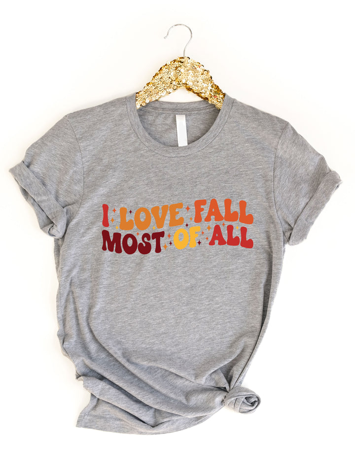 I Love Fall Most Of All Stars Graphic Tee