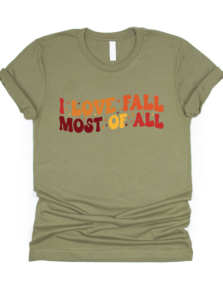 I Love Fall Most Of All Stars Graphic Tee