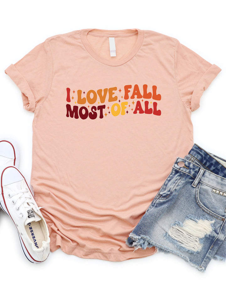 I Love Fall Most Of All Stars Graphic Tee