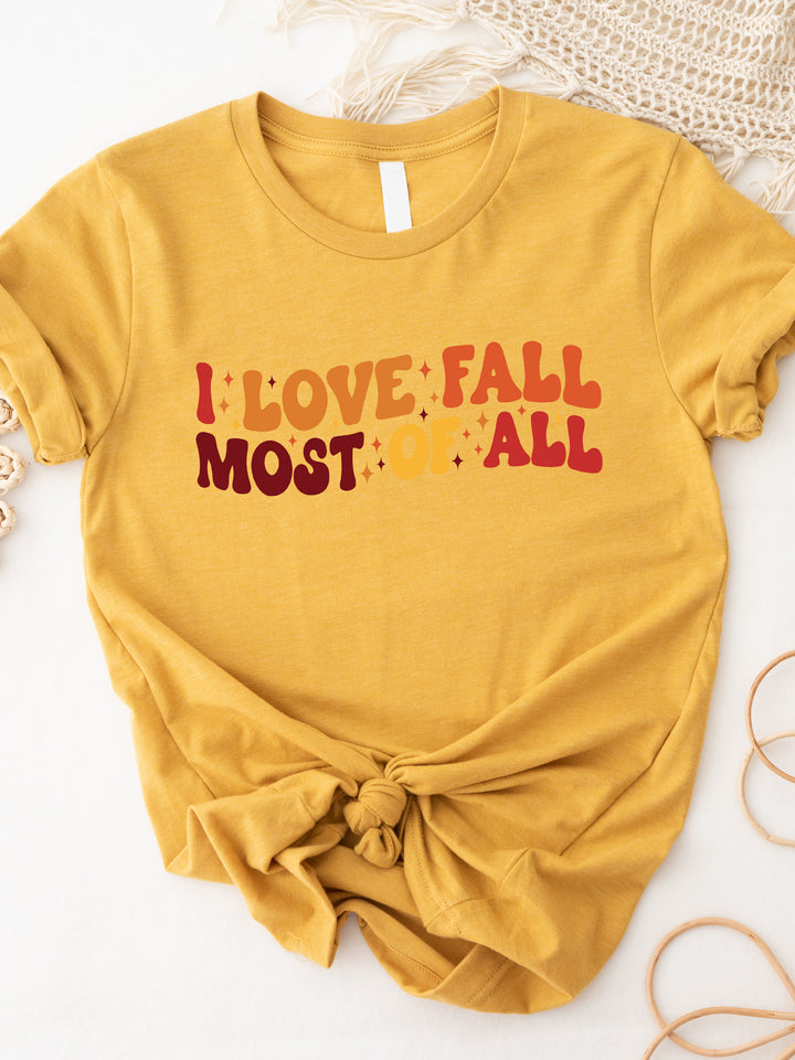 I Love Fall Most Of All Stars Graphic Tee