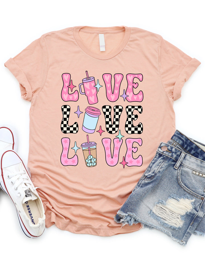 Coffee LOVE LOVE LOVE Graphic Tee