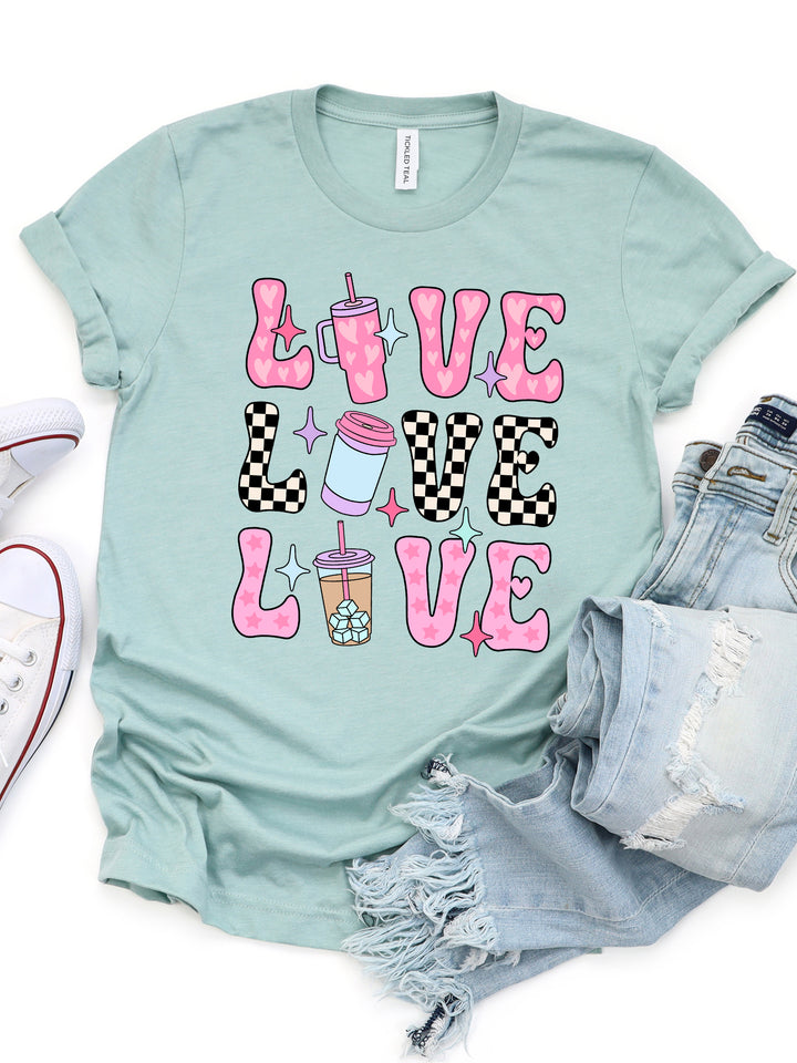 Coffee LOVE LOVE LOVE Graphic Tee