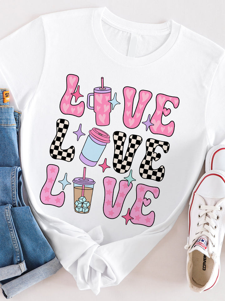 Coffee LOVE LOVE LOVE Graphic Tee