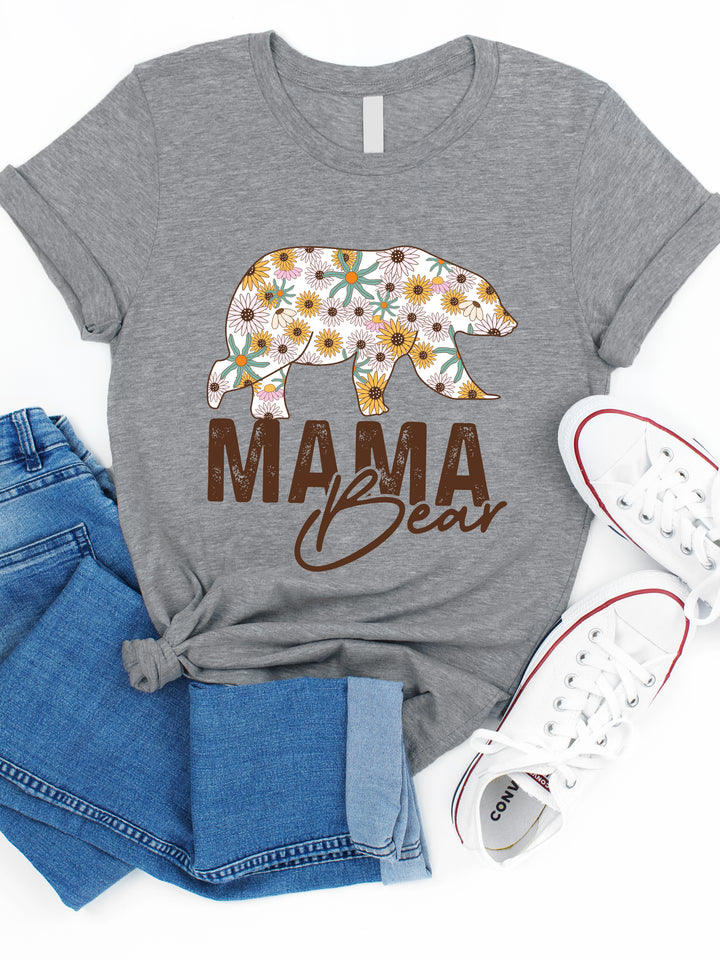 Fall Floral Mama Bear Graphic Tee