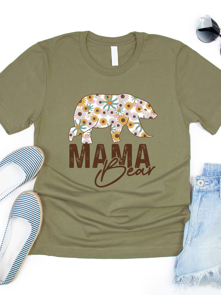 Fall Floral Mama Bear Graphic Tee