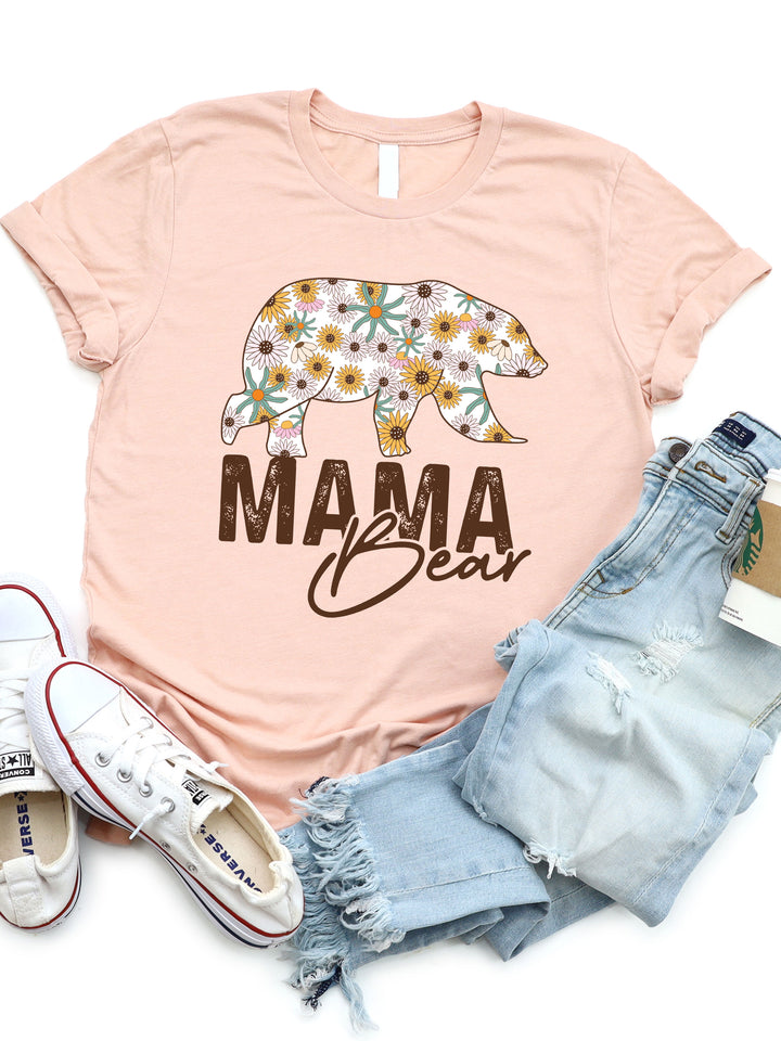 Fall Floral Mama Bear Graphic Tee