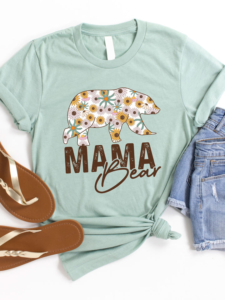 Fall Floral Mama Bear Graphic Tee