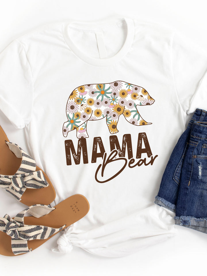 Fall Floral Mama Bear Graphic Tee