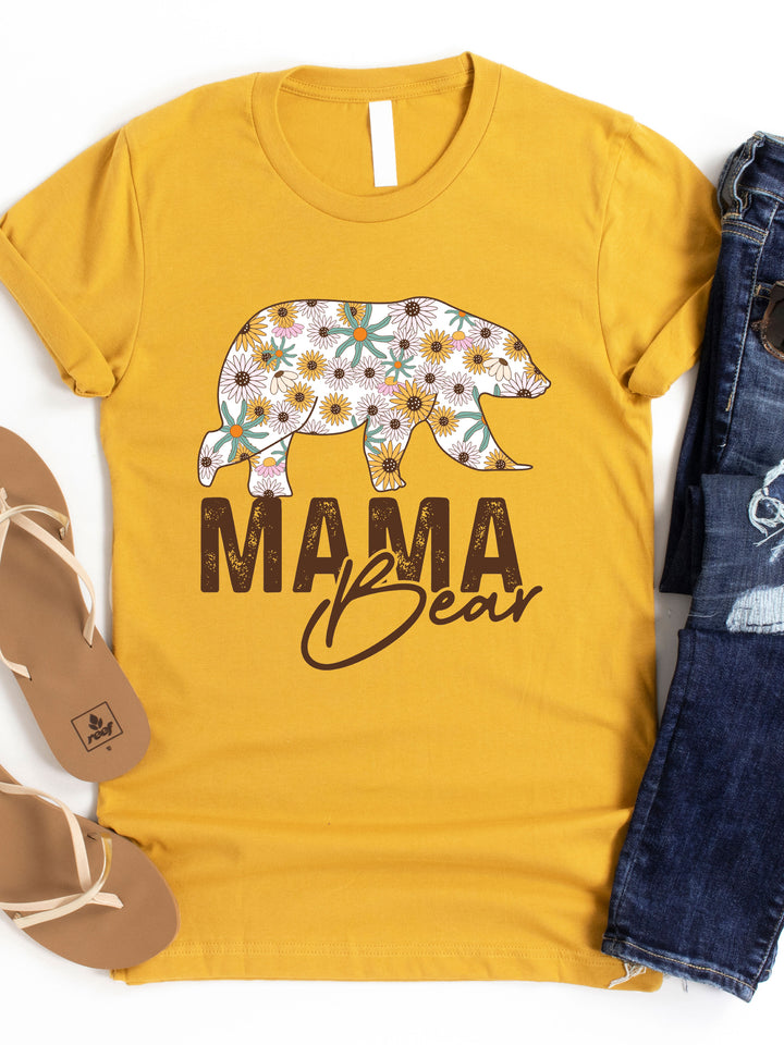 Fall Floral Mama Bear Graphic Tee