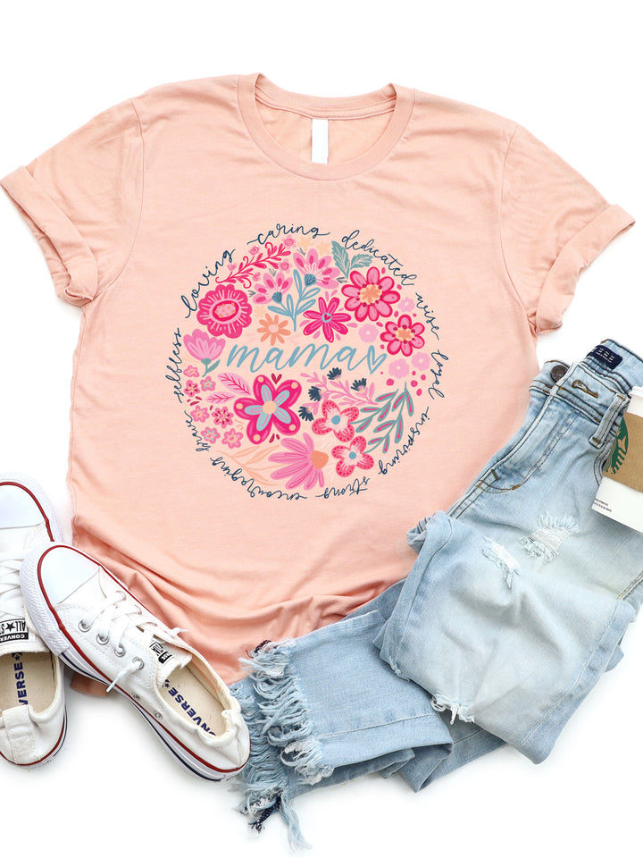 Floral Mama Loving Traits Graphic Tee