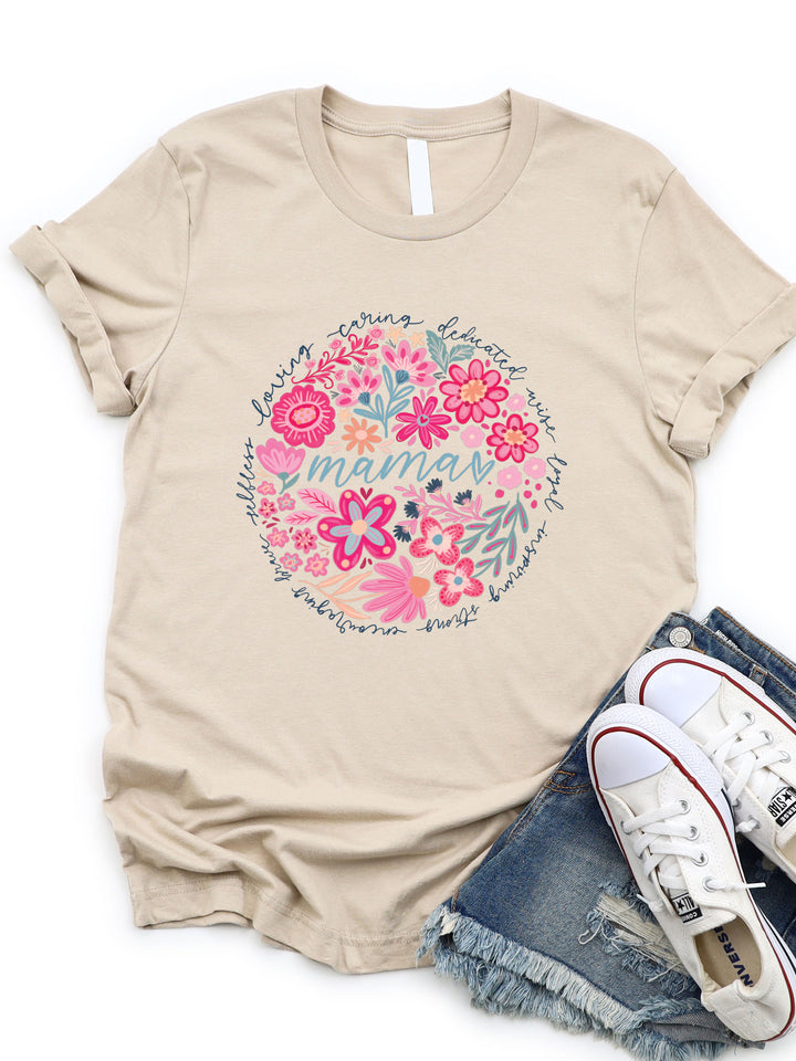 Floral Mama Loving Traits Graphic Tee