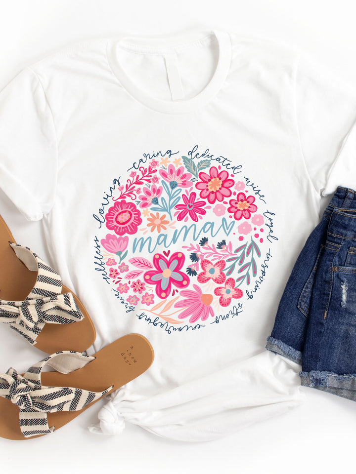 Floral Mama Loving Traits Graphic Tee