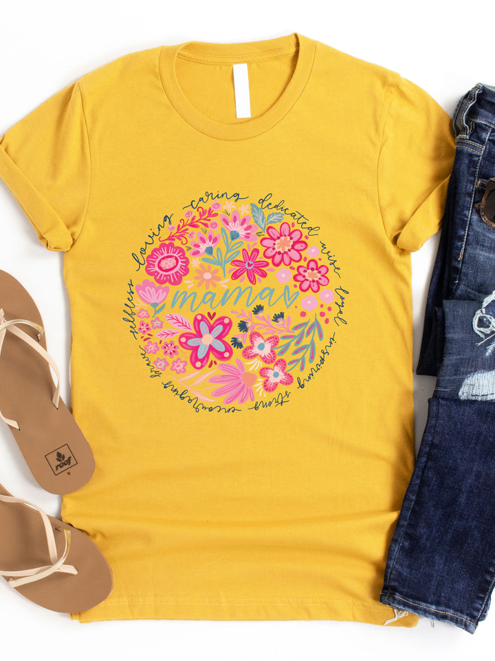 Floral Mama Loving Traits Graphic Tee