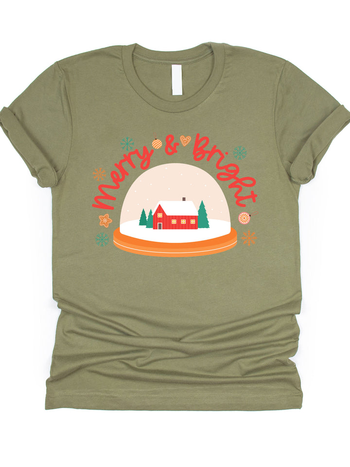 Merry & Bright Snow Globe Graphic Tee