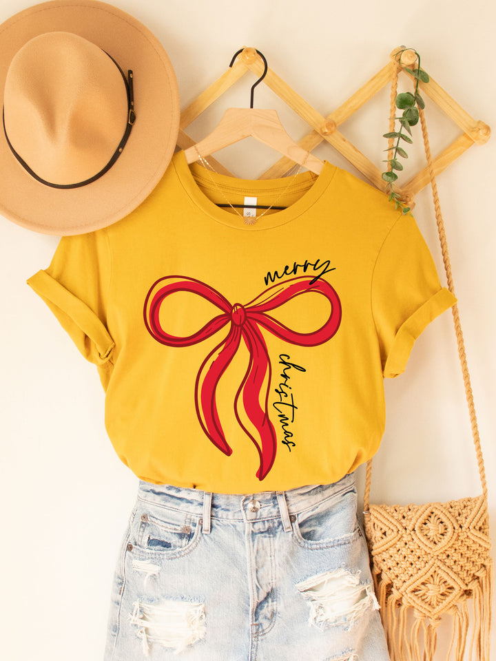 Merry Christmas Bow Graphic Tee