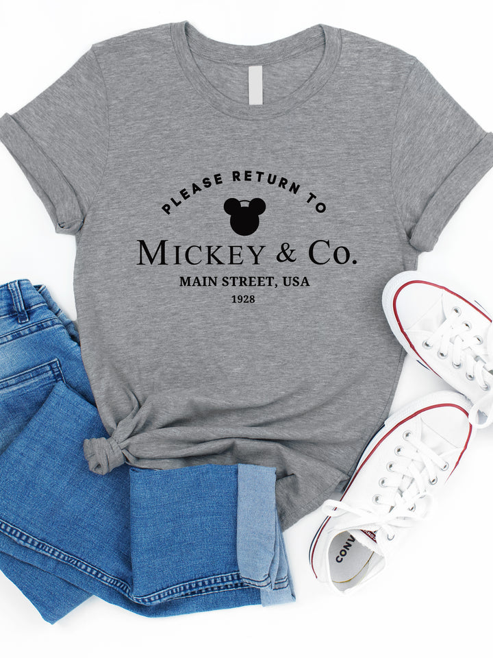 Please Return To Mickey & Co. Graphic Tee