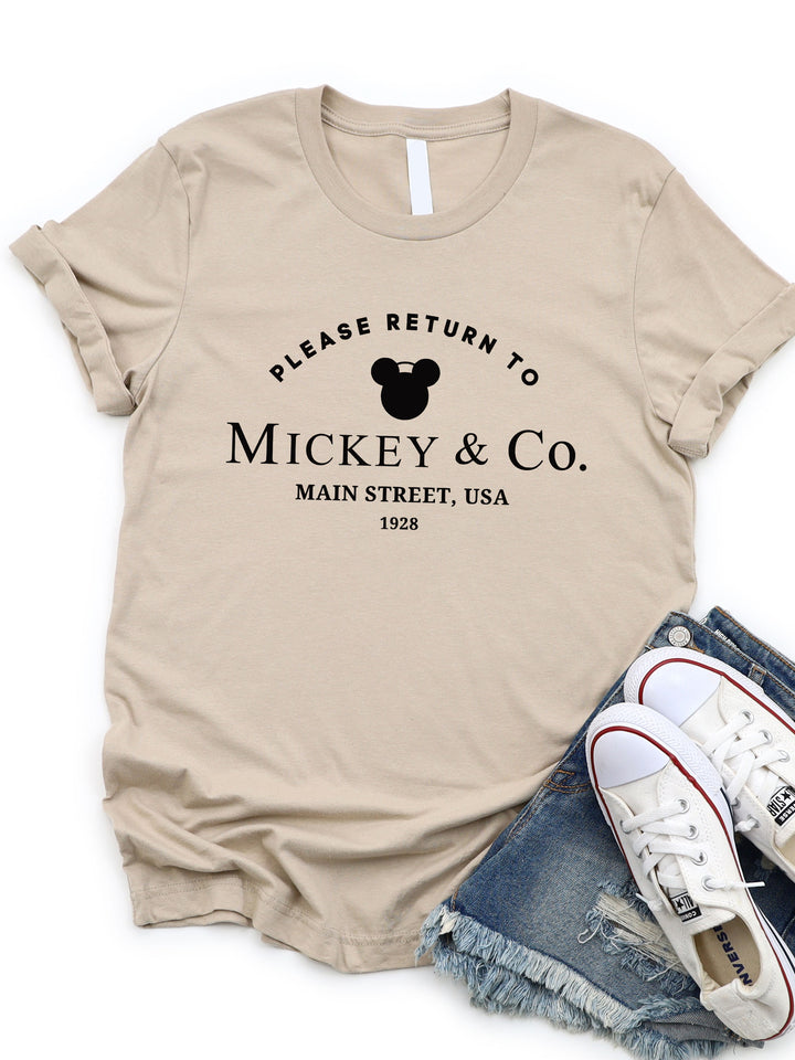 Please Return To Mickey & Co. Graphic Tee
