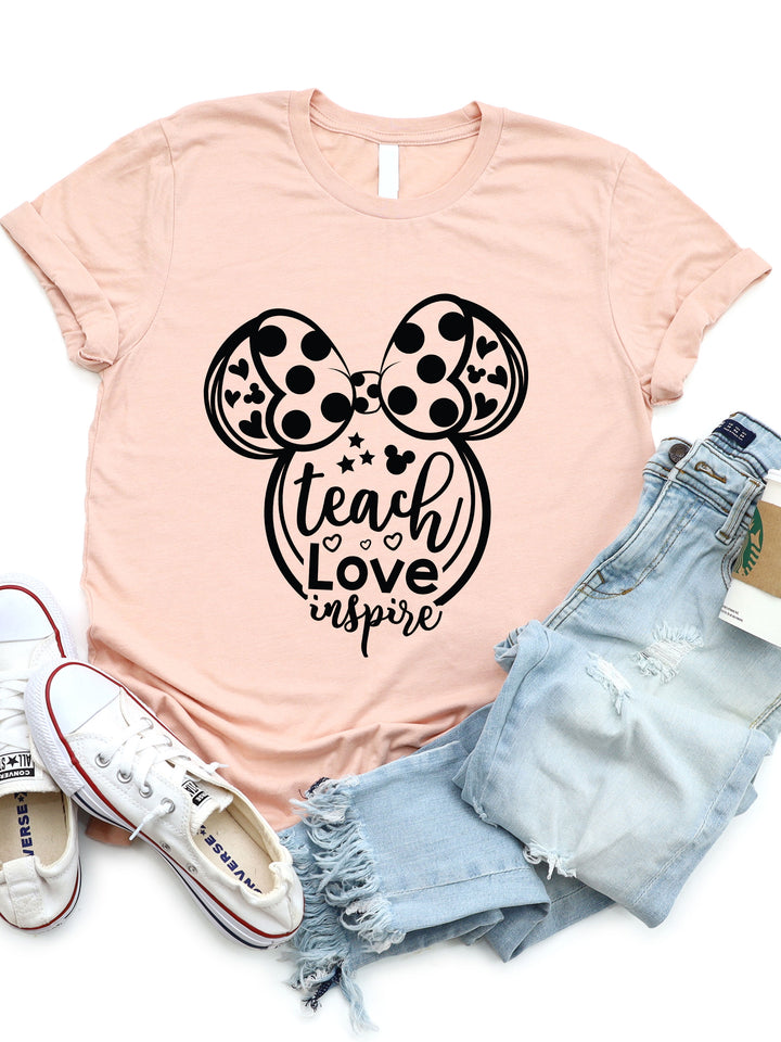Minnie Teach Love Inspire Graphic Tee