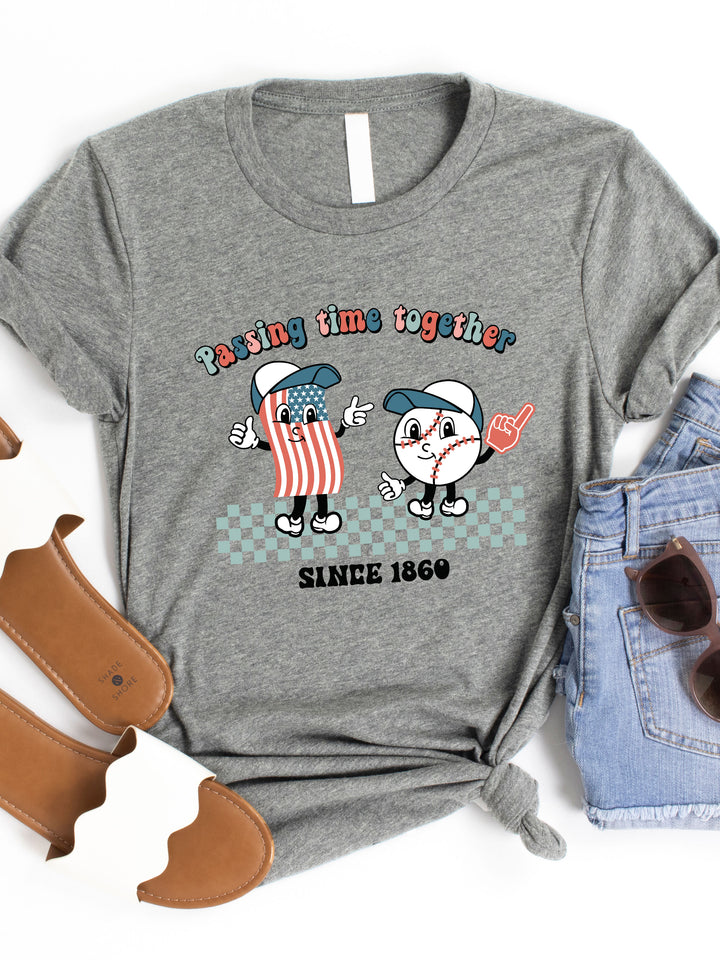 Passing time together Baseball Graphic Tee
