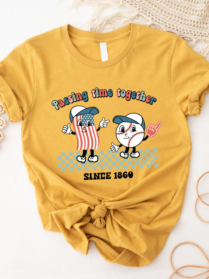 Passing time together Baseball Graphic Tee