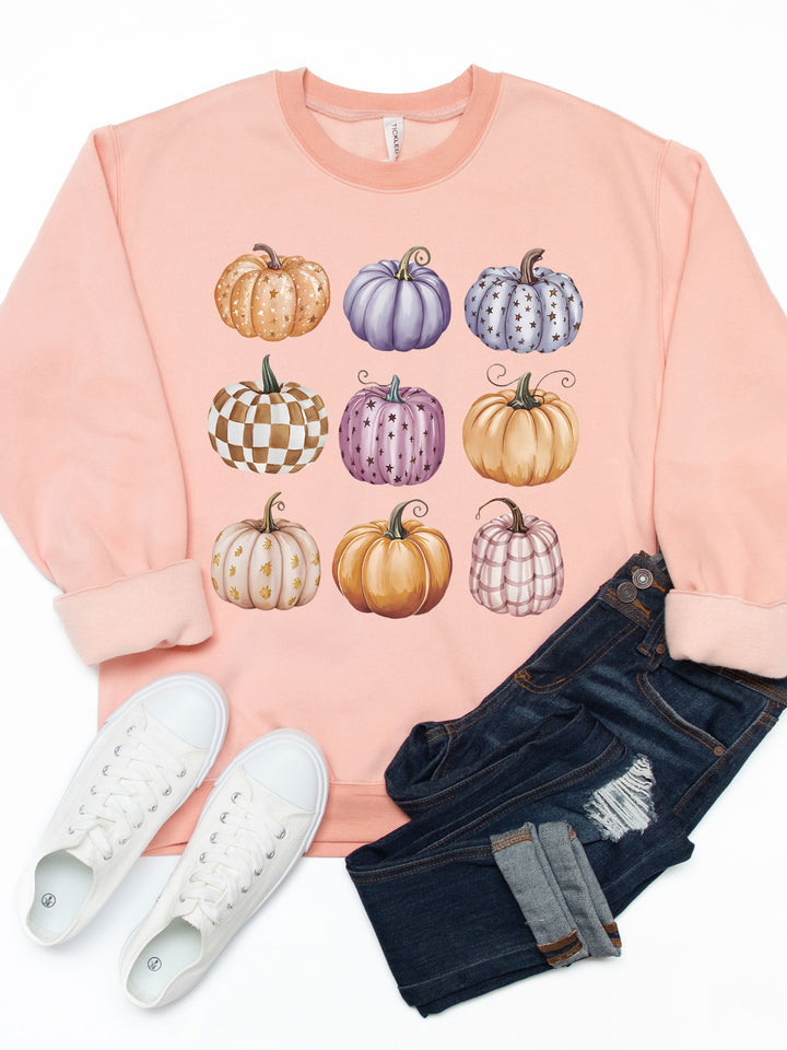Patterned Pumpkin Graphic Sweatshirt